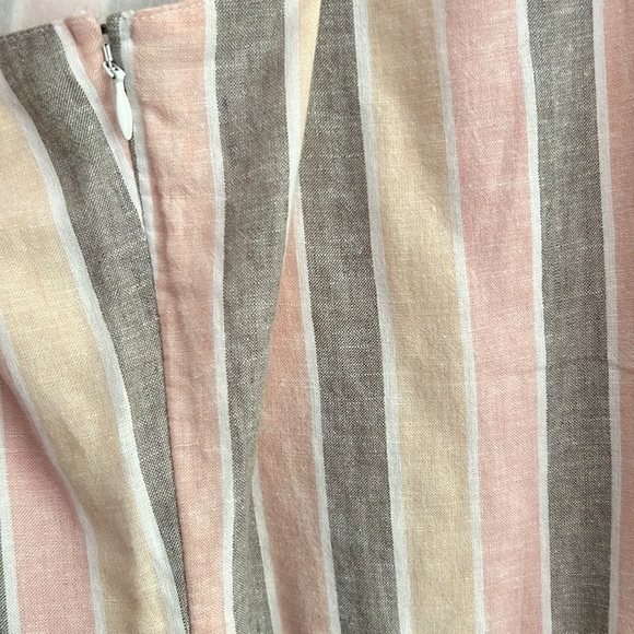 Caslon Cabana Stripe Linen Lattice Trim Tiered Maxi Dress Vertical Stripes - Picture 8 of 14